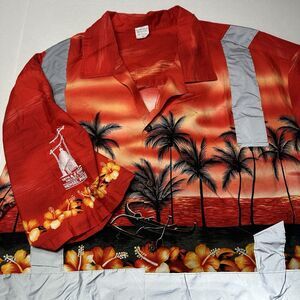 Class 2 Hawaiian Safety Work Shirt Reflective Construction Hensel Emb Size Large